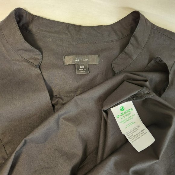 J. Crew  Black Shirt Top 100% Cotton V-neck Long Sleeve with Ruffles Size XS. - Picture 12 of 15